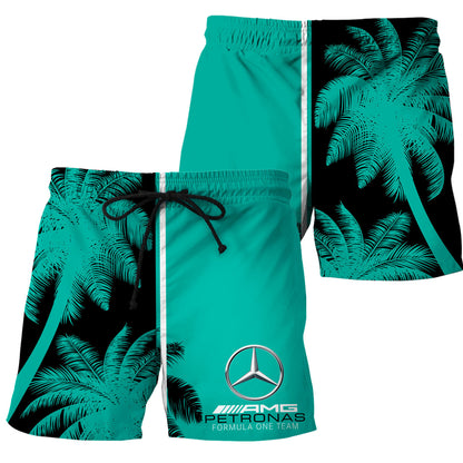 Personalized Merc AMG Petronas Tropical Hawaii Shirt Beach Short V15