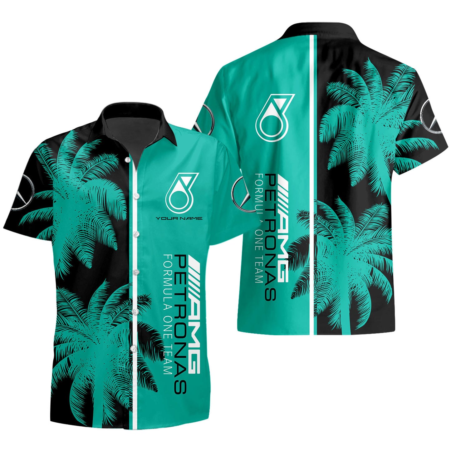 Personalized Merc AMG Petronas Tropical Hawaii Shirt Beach Short V15