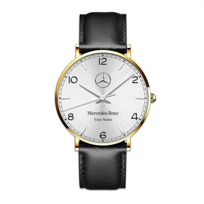 Personalized Merc Longiness Record Quartz Leather Watch Q090705