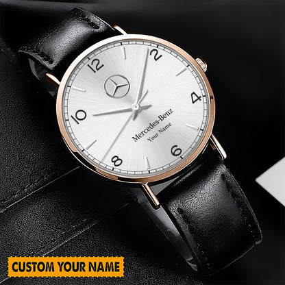Personalized Merc Longiness Record Quartz Leather Watch Q090705