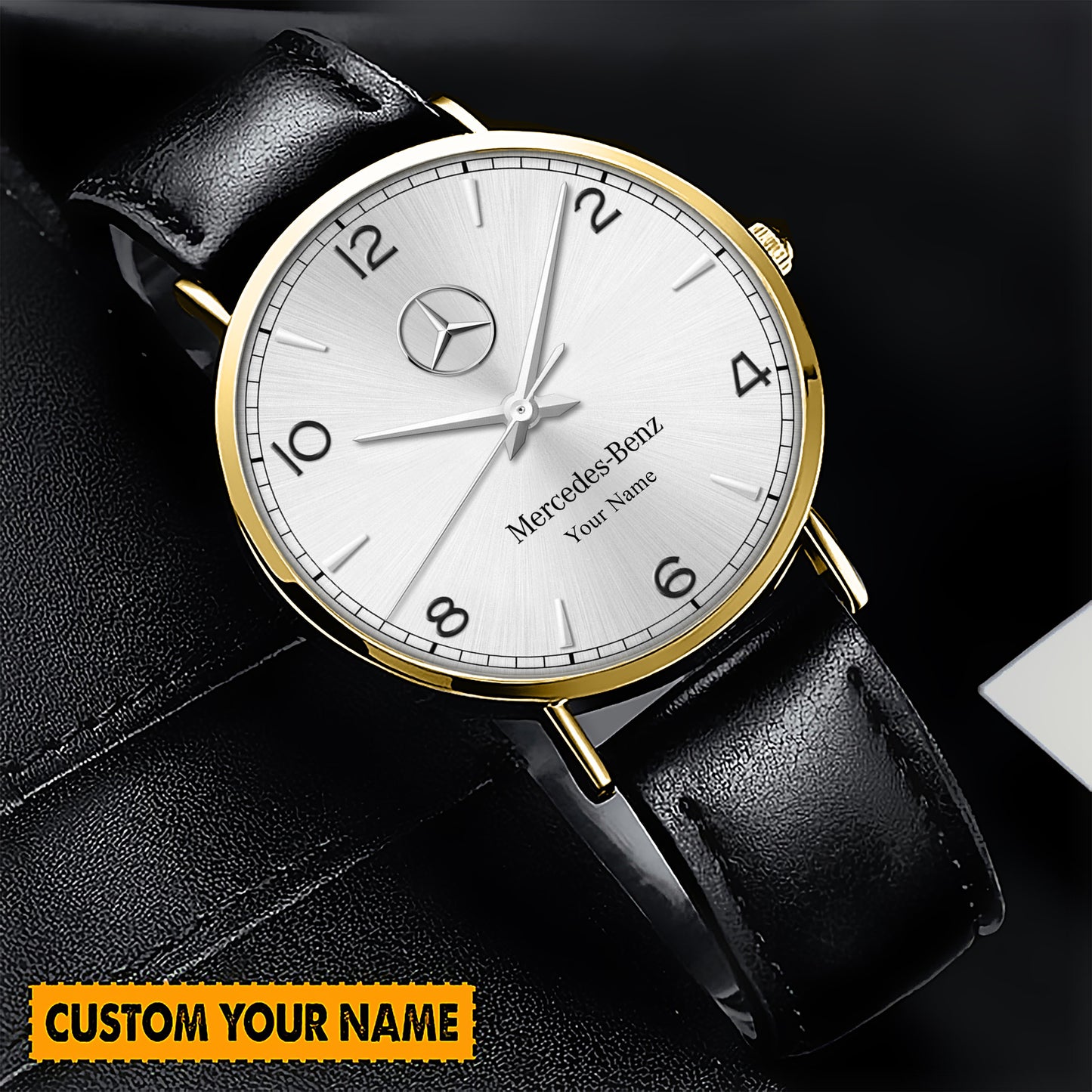 Personalized Merc Longiness Record Quartz Leather Watch Q090705