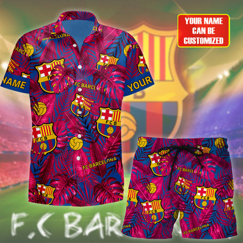 Personalized Barcelona FC Tropical Hawaii Shirt Beach Short V3