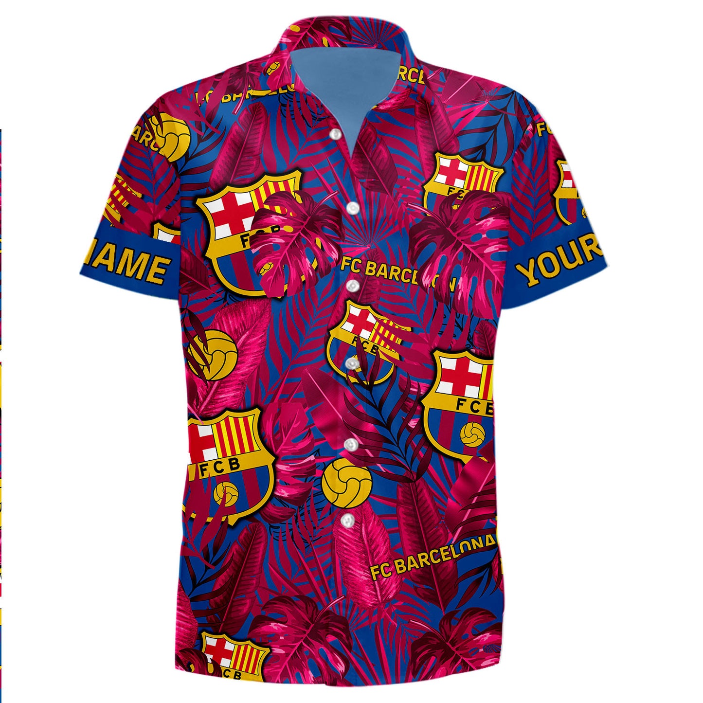 Personalized Barcelona FC Tropical Hawaii Shirt Beach Short V3