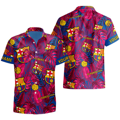 Personalized Barcelona FC Tropical Hawaii Shirt Beach Short V3