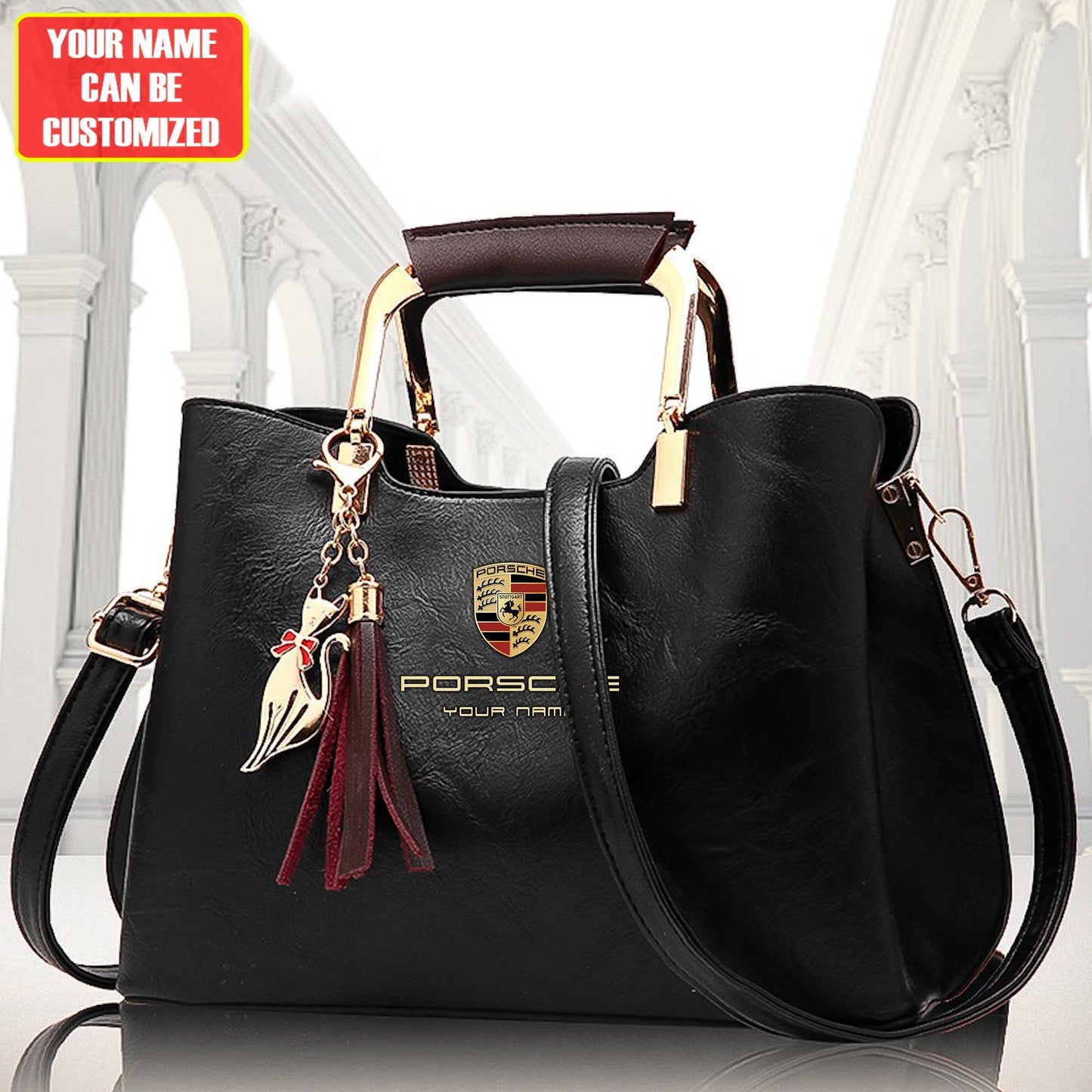 Customized Pors Deluxe Leather Handbag For Women