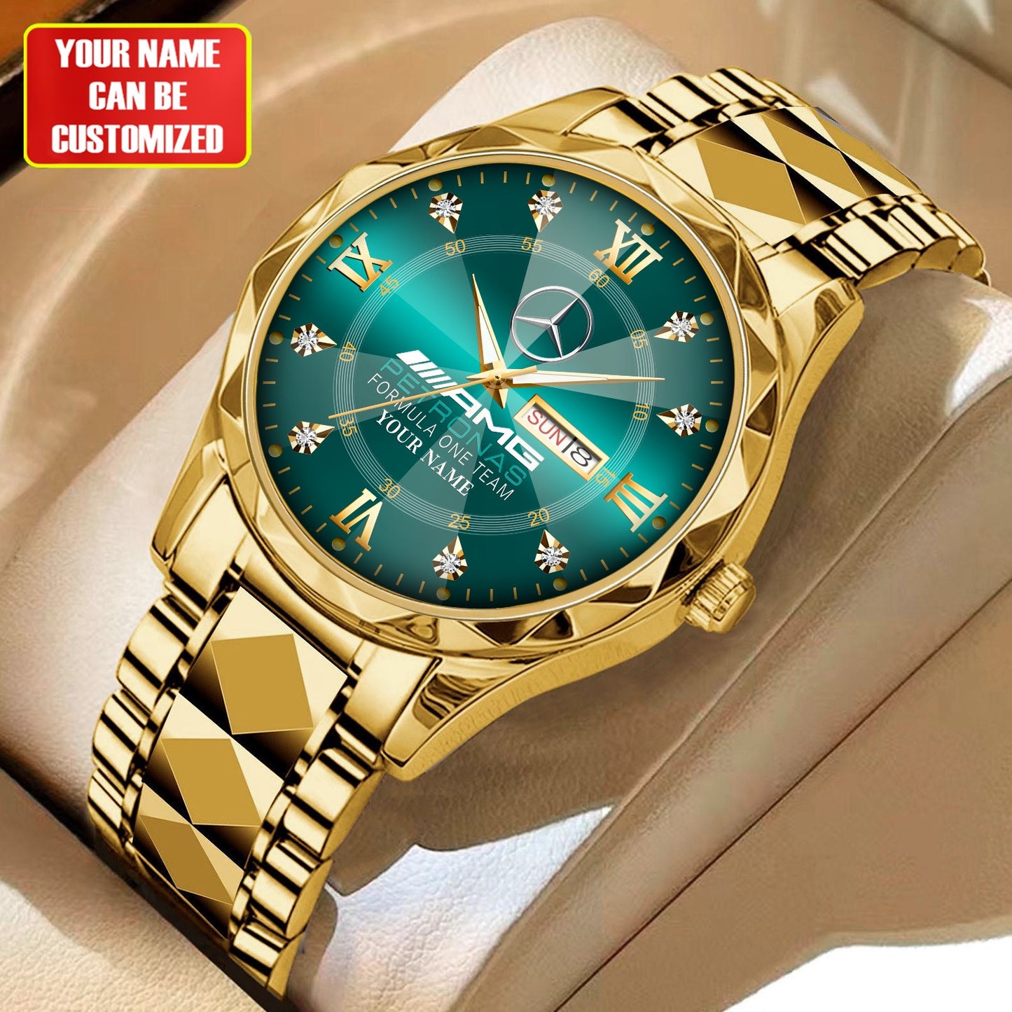 Personalized Merc AMG Petronas Elegant Alloy Charley Watch
