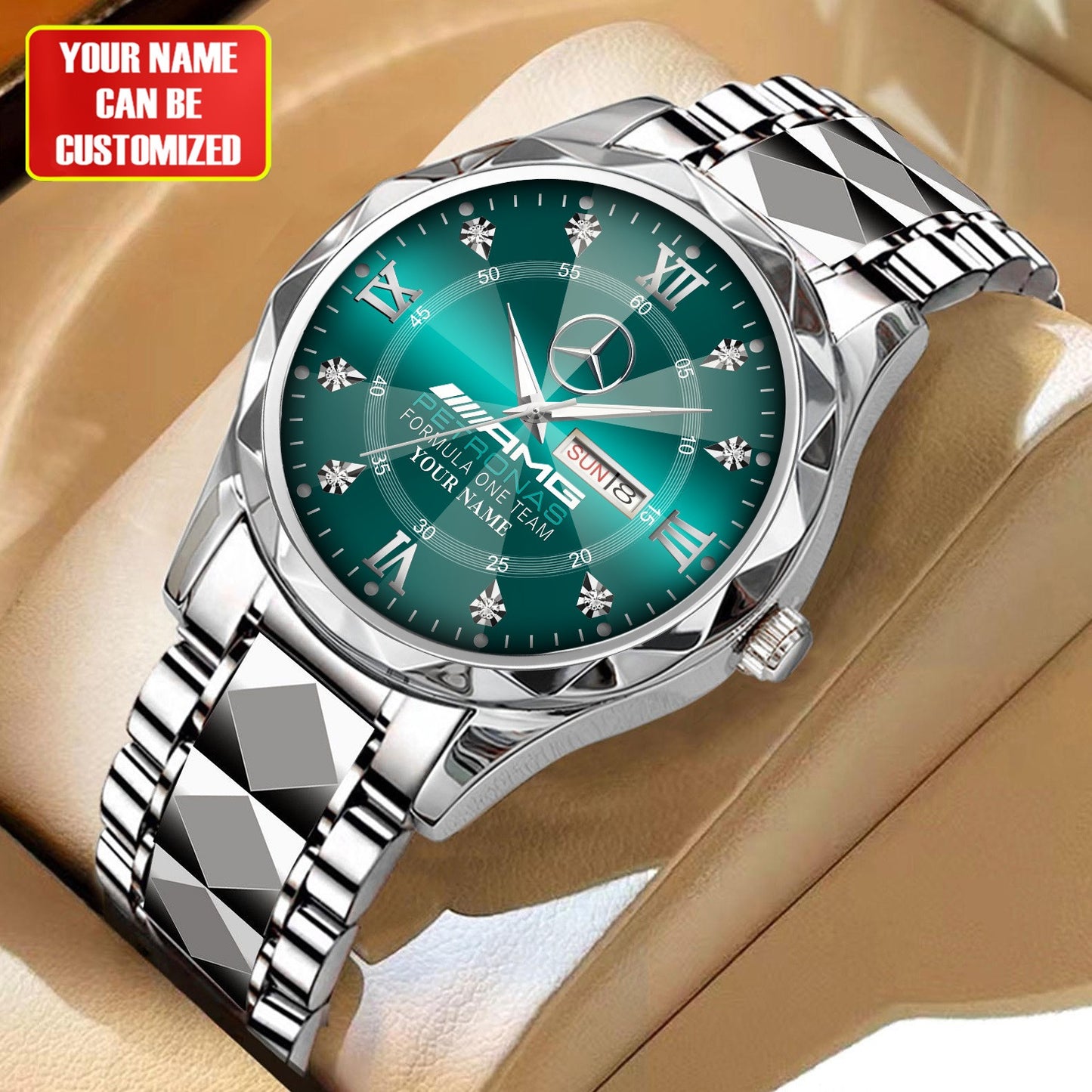 Personalized Merc AMG Petronas Elegant Alloy Charley Watch