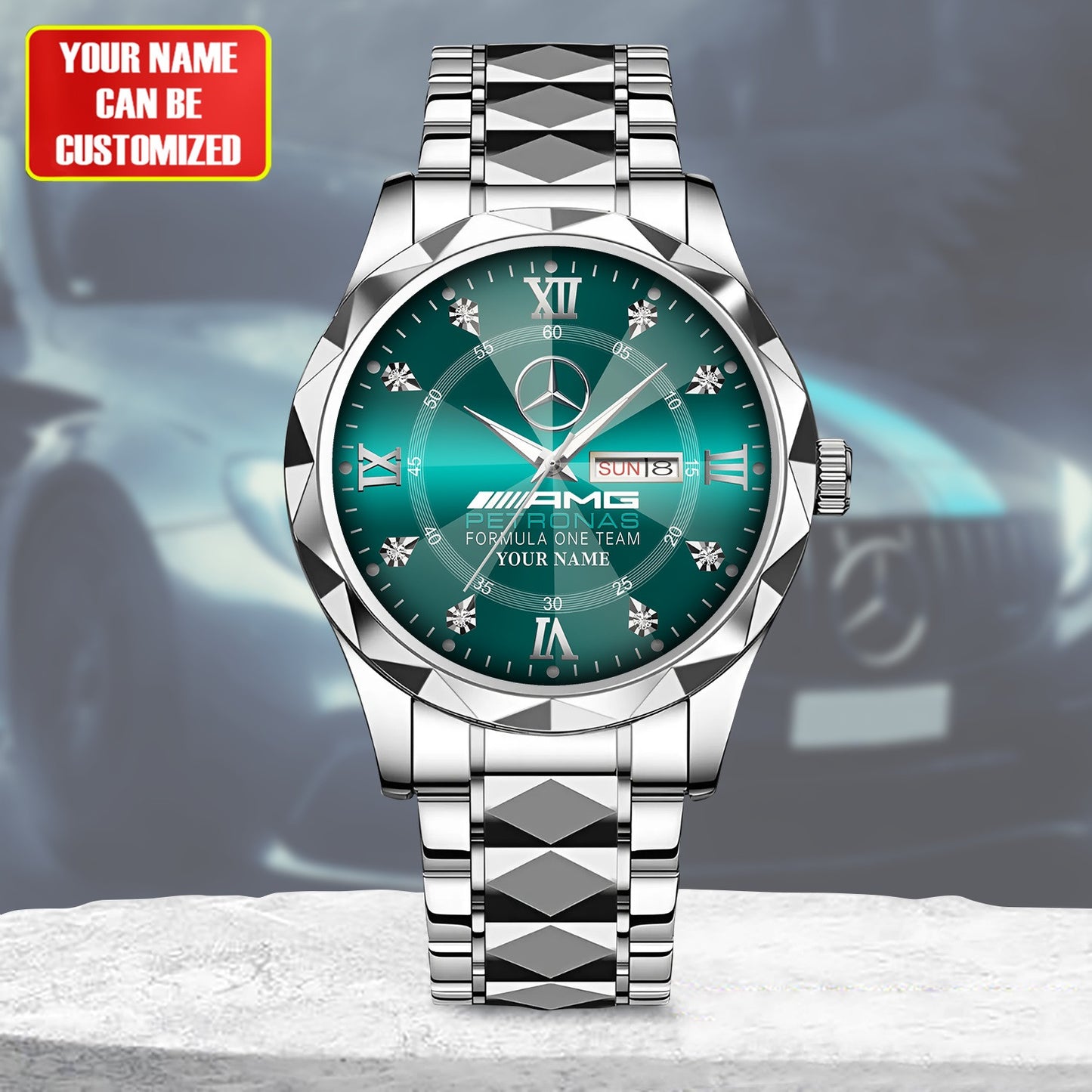 Personalized Merc AMG Petronas Elegant Alloy Charley Watch