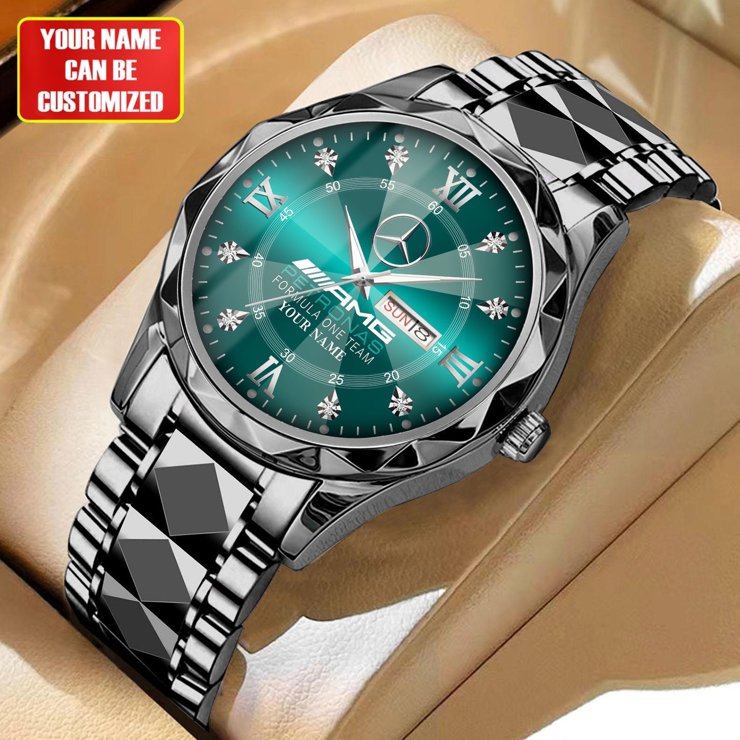Personalized Merc AMG Petronas Elegant Alloy Charley Watch