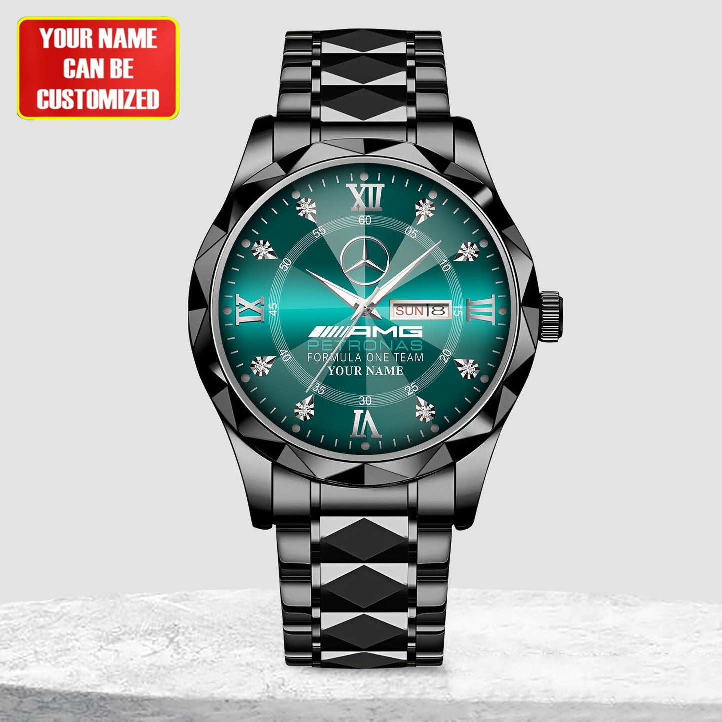 Personalized Merc AMG Petronas Elegant Alloy Charley Watch