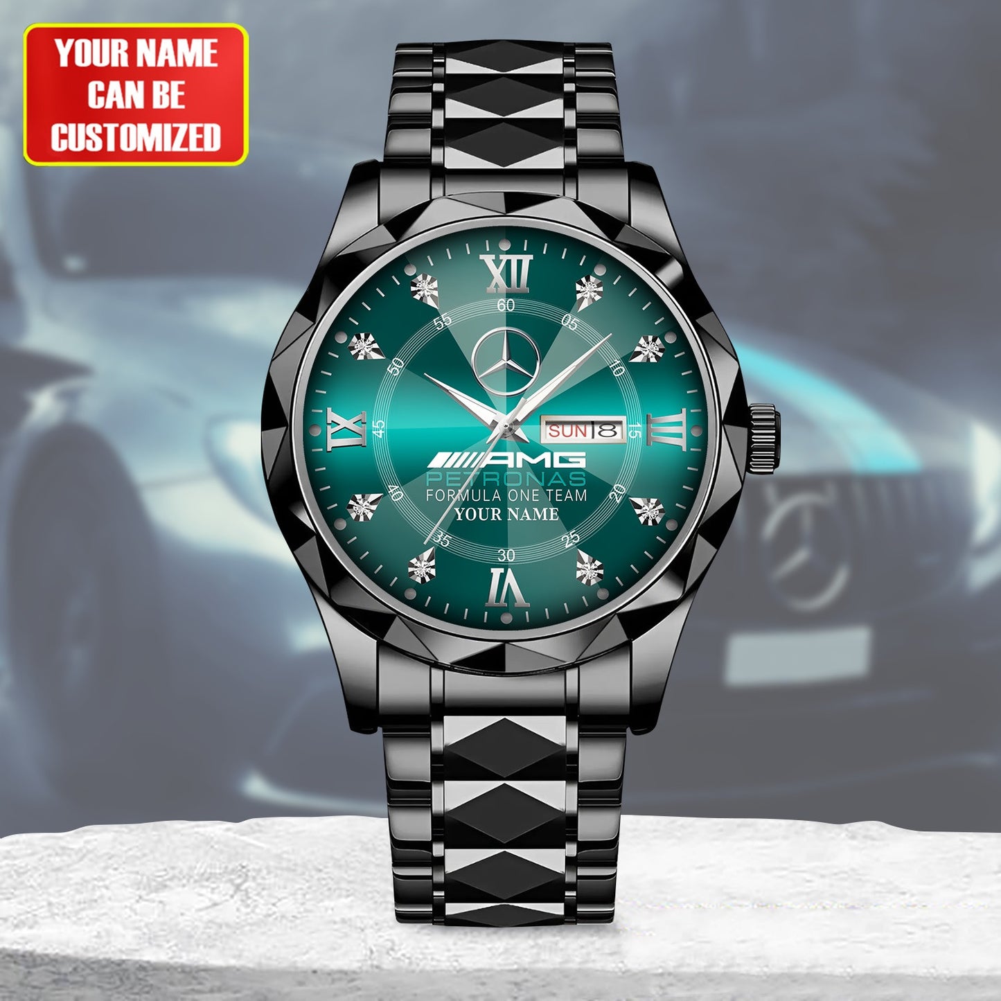 Personalized Merc AMG Petronas Elegant Alloy Charley Watch