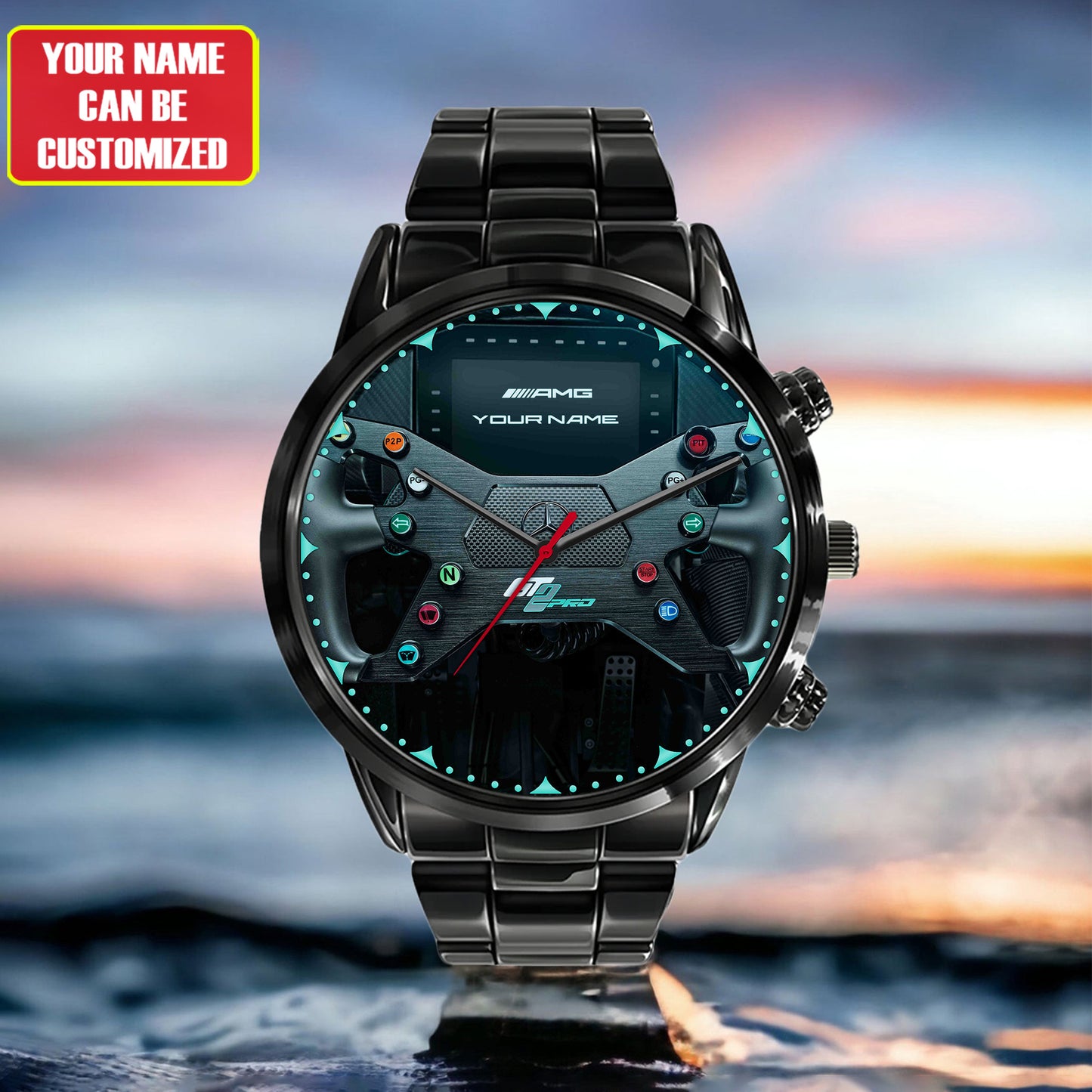 Personalized Merc AMG GT 2 Luxury Stainless Steel Watch