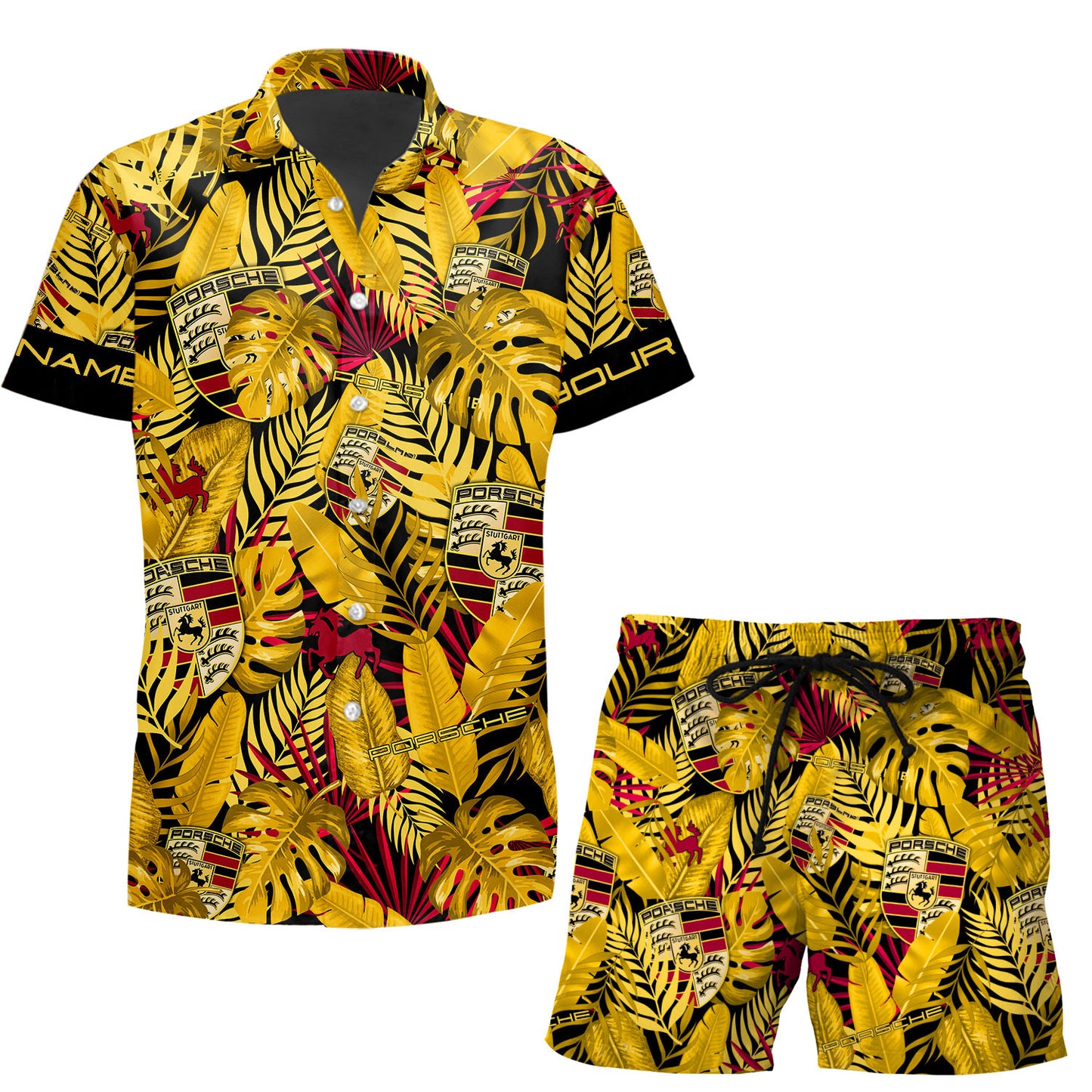 Personalized Pors Sport Tropical Hawaii Shirt Beach Short
