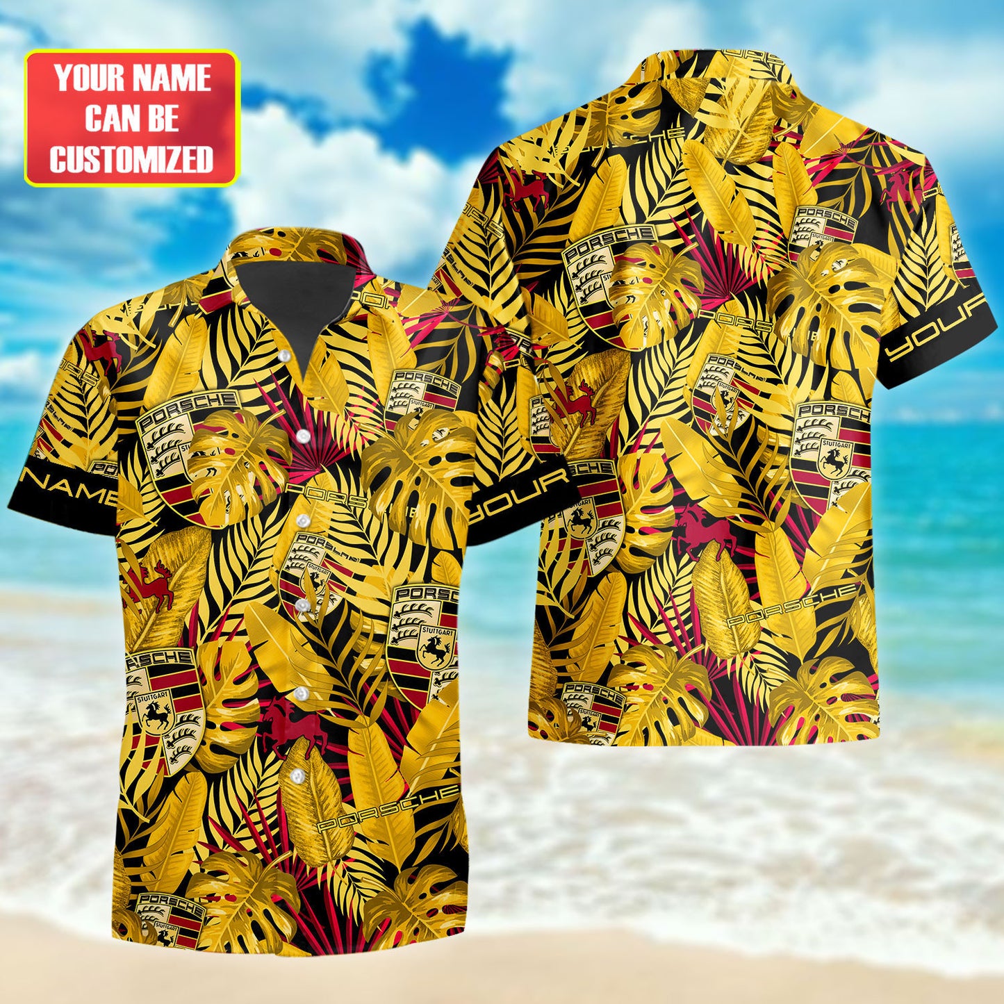 Personalized Pors Sport Tropical Hawaii Shirt Beach Short