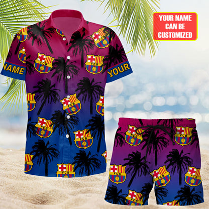 Personalized Barcelona FC Tropical Hawaii Shirt Beach Short V4
