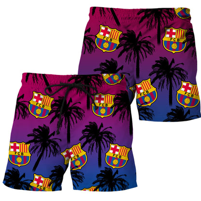 Personalized Barcelona FC Tropical Hawaii Shirt Beach Short V4