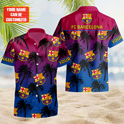 Personalized Barcelona FC Tropical Hawaii Shirt Beach Short V4