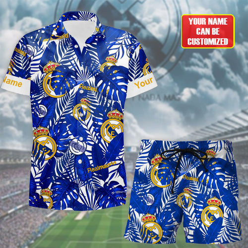 Personalized Real Madrid Tropical Hawaii Shirt Beach Short V2