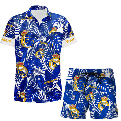 Personalized Real Madrid Tropical Hawaii Shirt Beach Short V2