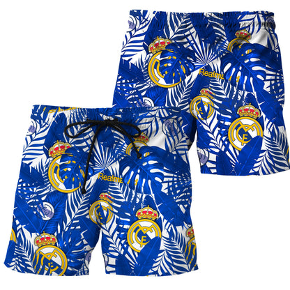 Personalized Real Madrid Tropical Hawaii Shirt Beach Short V2