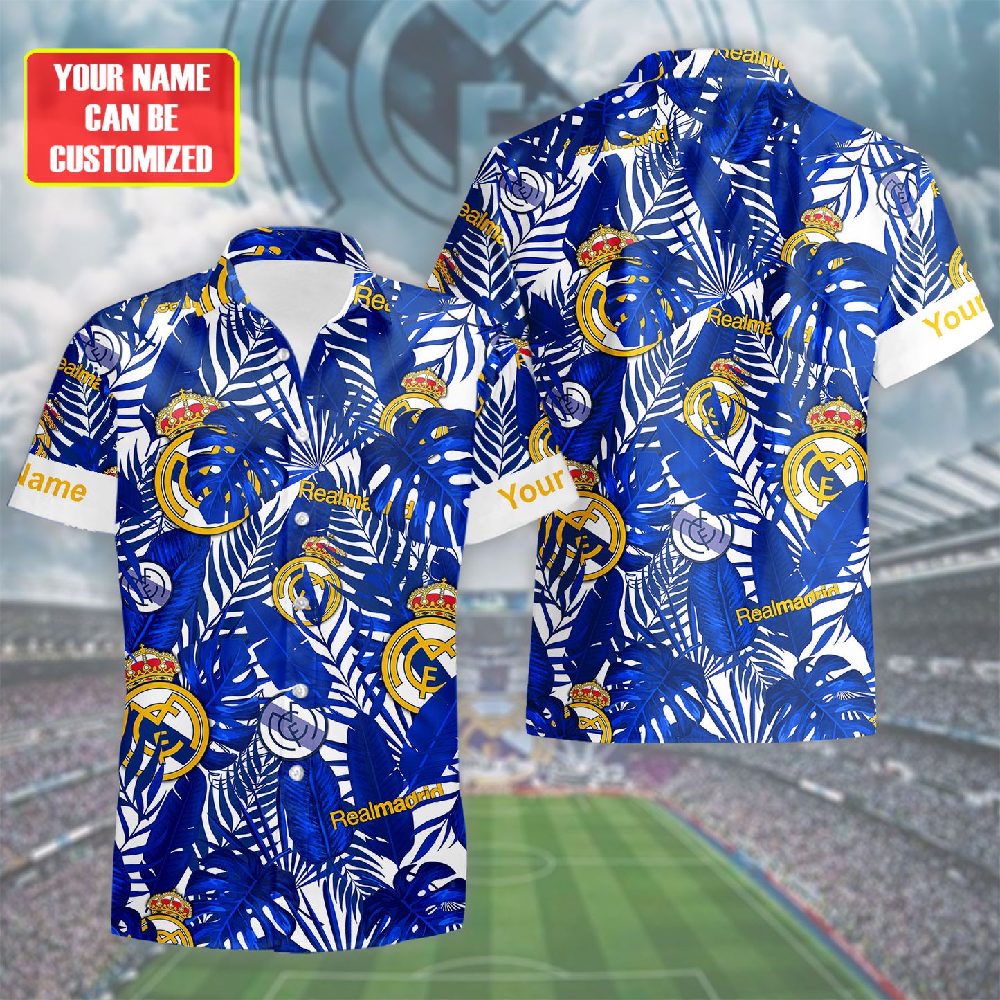 Personalized Real Madrid Tropical Hawaii Shirt Beach Short V2