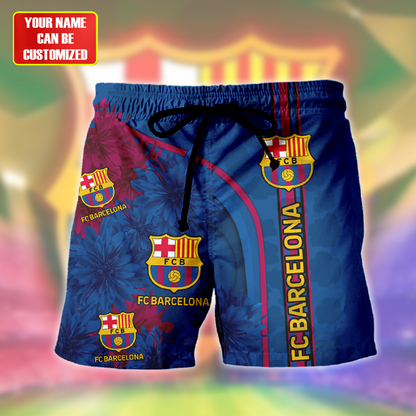 Personalized Barcelona FC Tropical Hawaii Shirt Beach Short V5