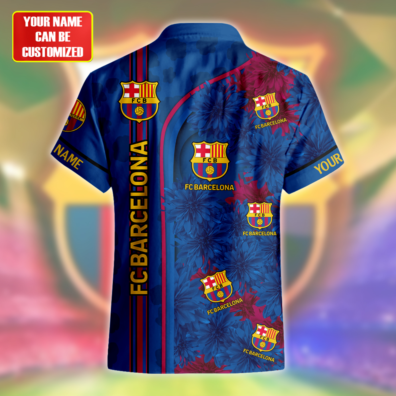 Personalized Barcelona FC Tropical Hawaii Shirt Beach Short V5