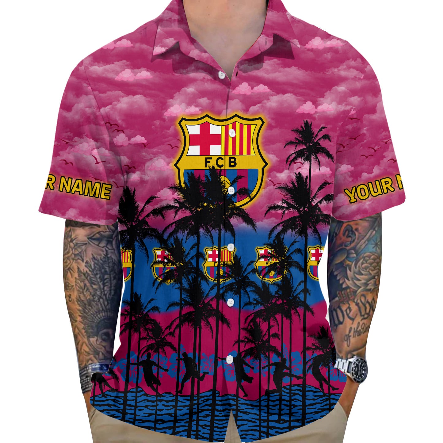 Personalized Barca Tropical Hawaii Shirt Beach Short