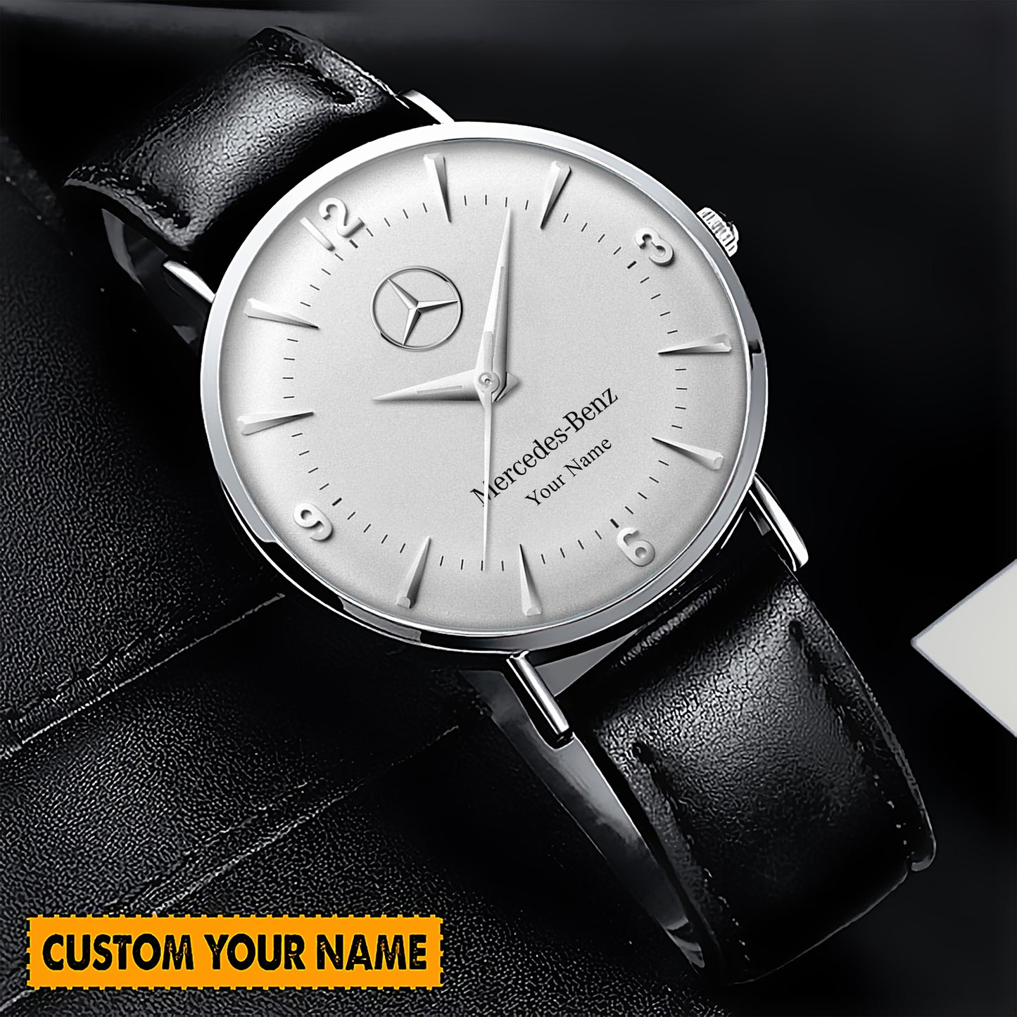 Personalized Merc Seamaster 1948 Quartz Leather Watch Q140706