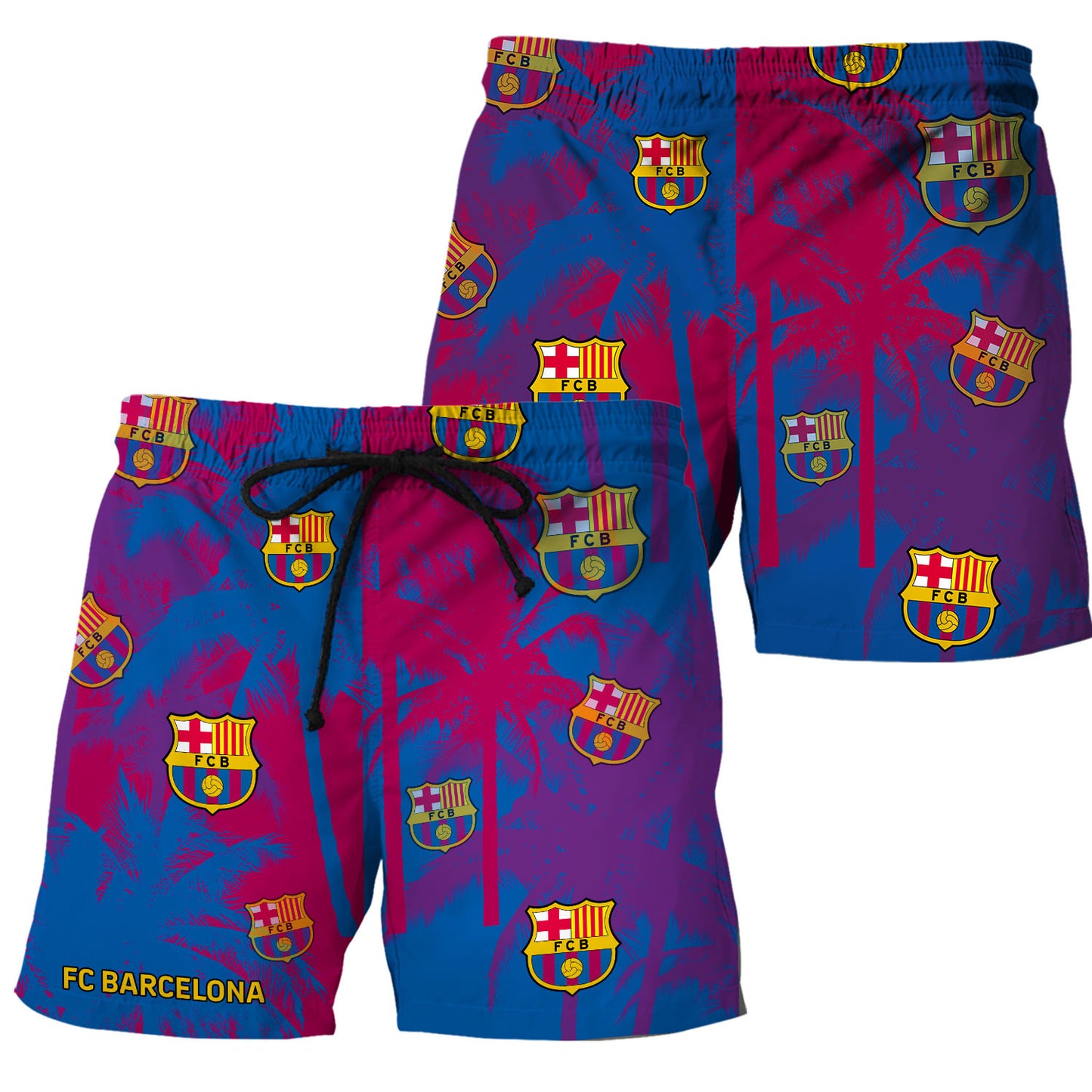 Personalized Barcelona FC Tropical Hawaii Shirt Beach Short V7