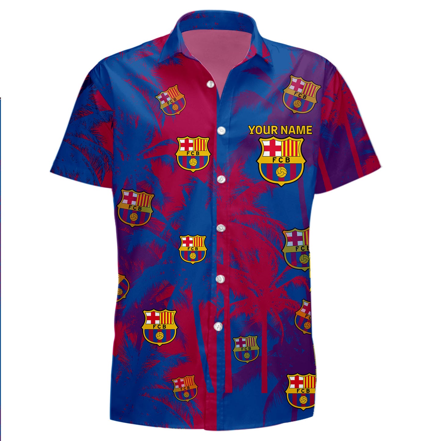 Personalized Barcelona FC Tropical Hawaii Shirt Beach Short V7
