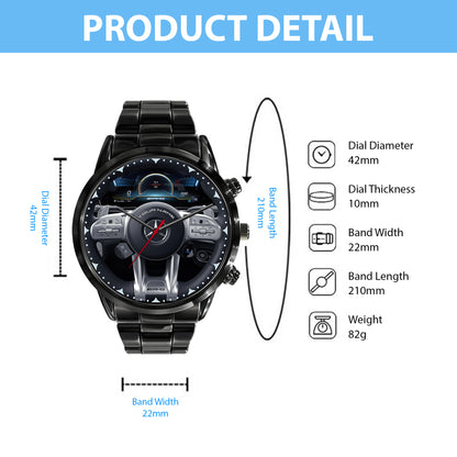 Personalized Merc AMG GLC Cockpit Luxury Stainless Steel Watch
