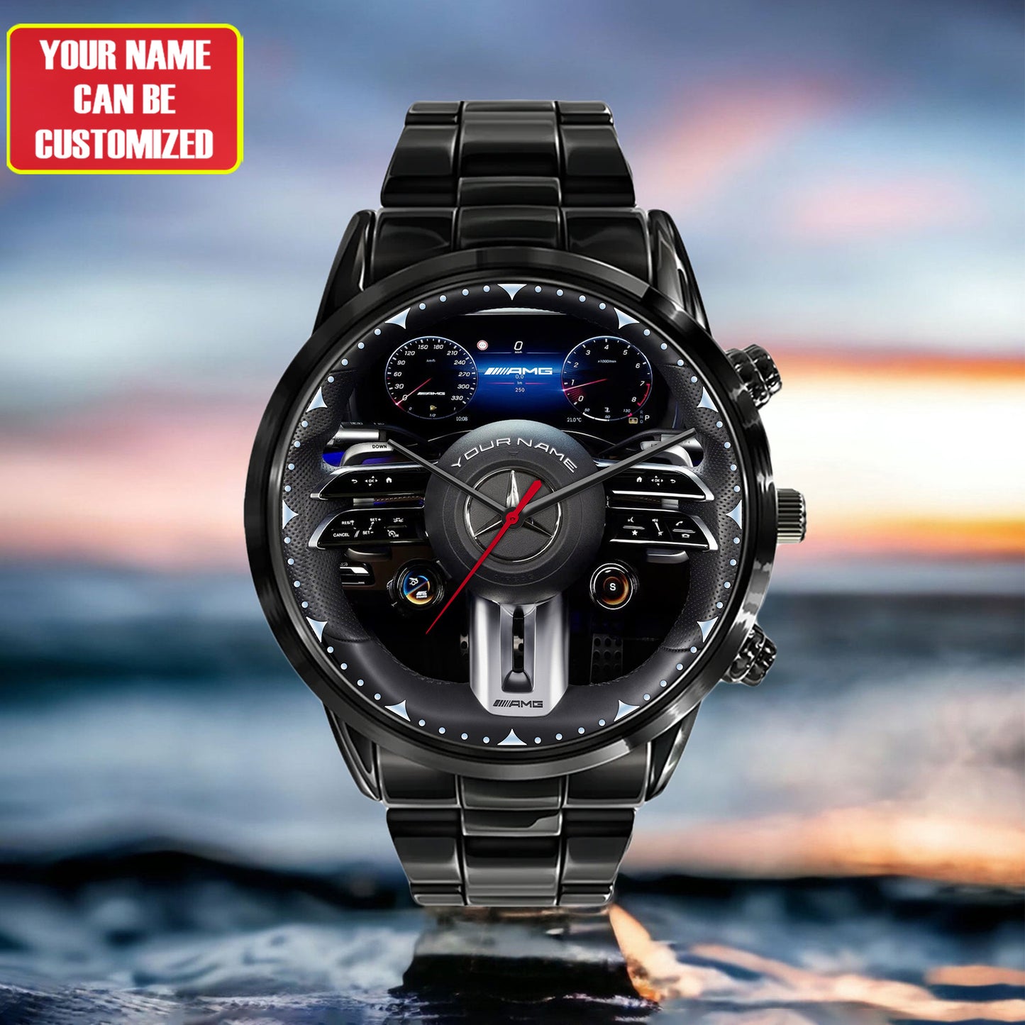 Personalized Merc AMG Cockpit Luxury Stainless Steel Watch V5