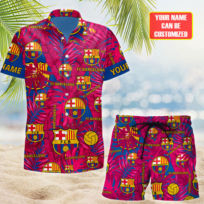 Personalized Barcelona FC Tropical Hawaii Shirt Beach Short V8