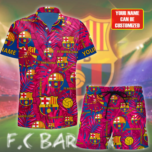 Personalized Barcelona FC Tropical Hawaii Shirt Beach Short V8