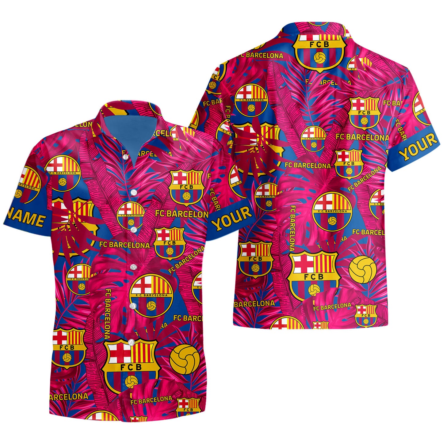 Personalized Barcelona FC Tropical Hawaii Shirt Beach Short V8