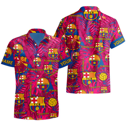 Personalized Barcelona FC Tropical Hawaii Shirt Beach Short V8
