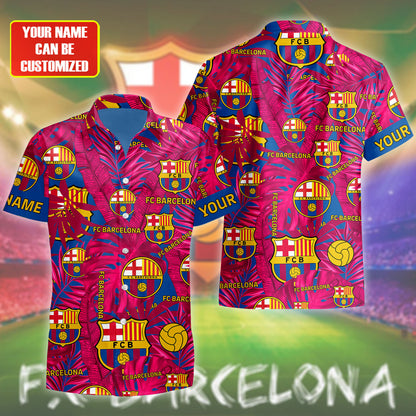 Personalized Barcelona FC Tropical Hawaii Shirt Beach Short V8