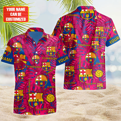 Personalized Barcelona FC Tropical Hawaii Shirt Beach Short V8