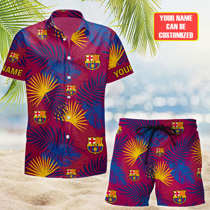 Personalized Barcelona FC Tropical Hawaii Shirt Beach Short V9