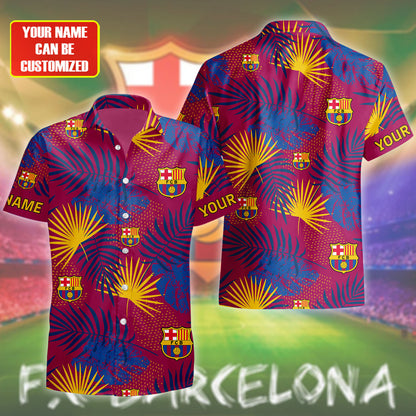 Personalized Barcelona FC Tropical Hawaii Shirt Beach Short V9