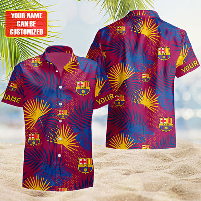 Personalized Barcelona FC Tropical Hawaii Shirt Beach Short V9