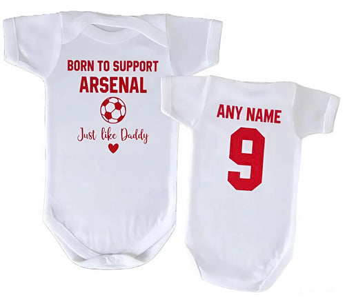 Customized Born to Support Ars Soccer Jersey , Baby Rib Bodysuit Sizes