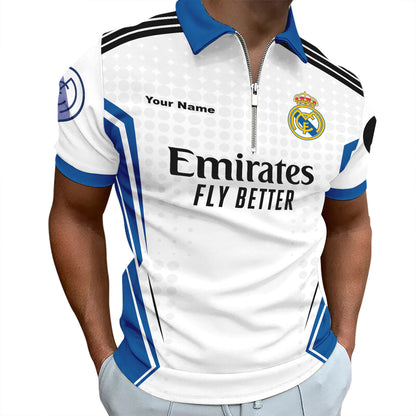 Personalized Real Madrid Q7 3D Full Printing Set , Real Madrid Q7 Shirt , Real Madrid Set , Zipper Polo, Hoodie , Short , Polo , hawaii