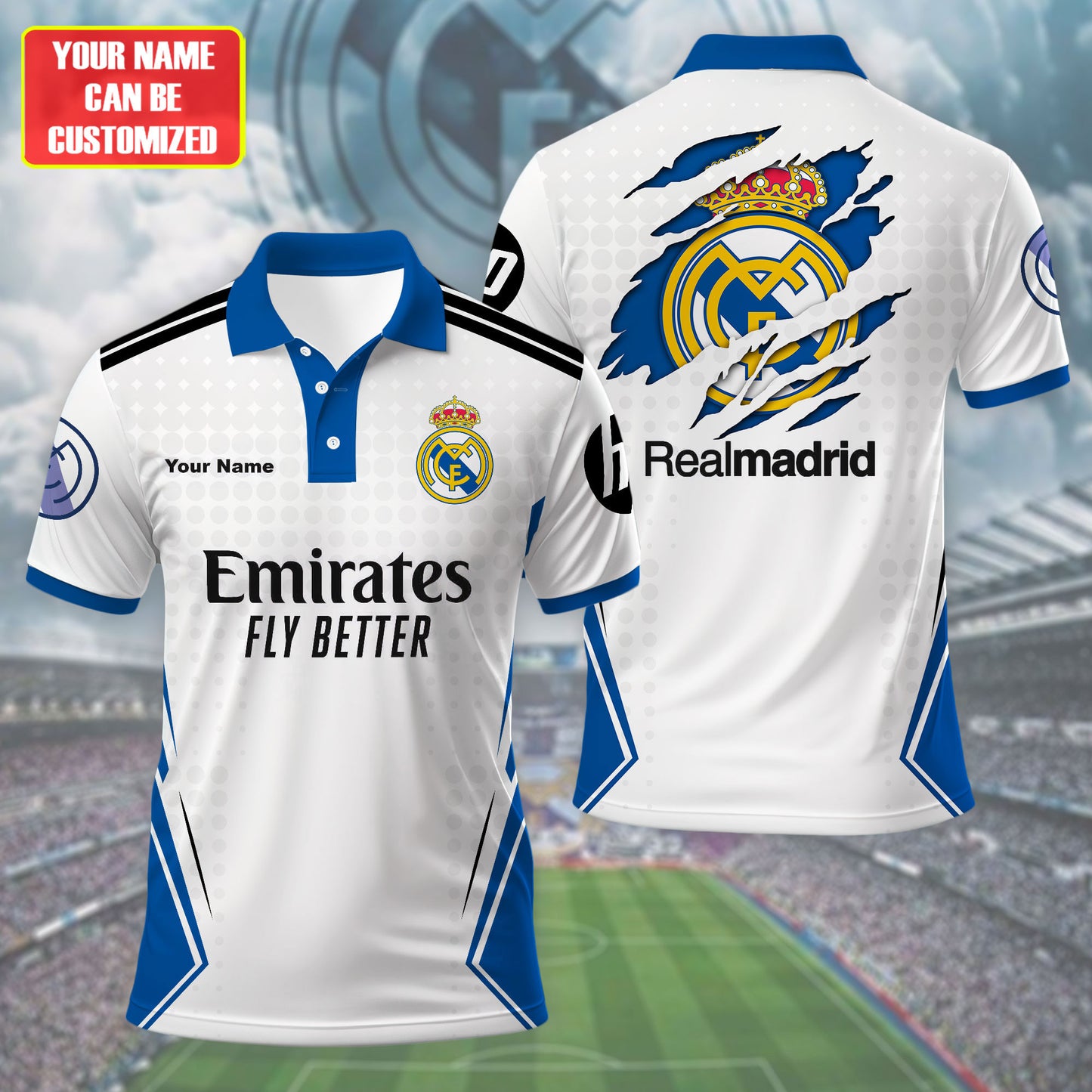 Personalized Real Madrid Q7 3D Full Printing Set , Real Madrid Q7 Shirt , Real Madrid Set , Zipper Polo, Hoodie , Short , Polo , hawaii