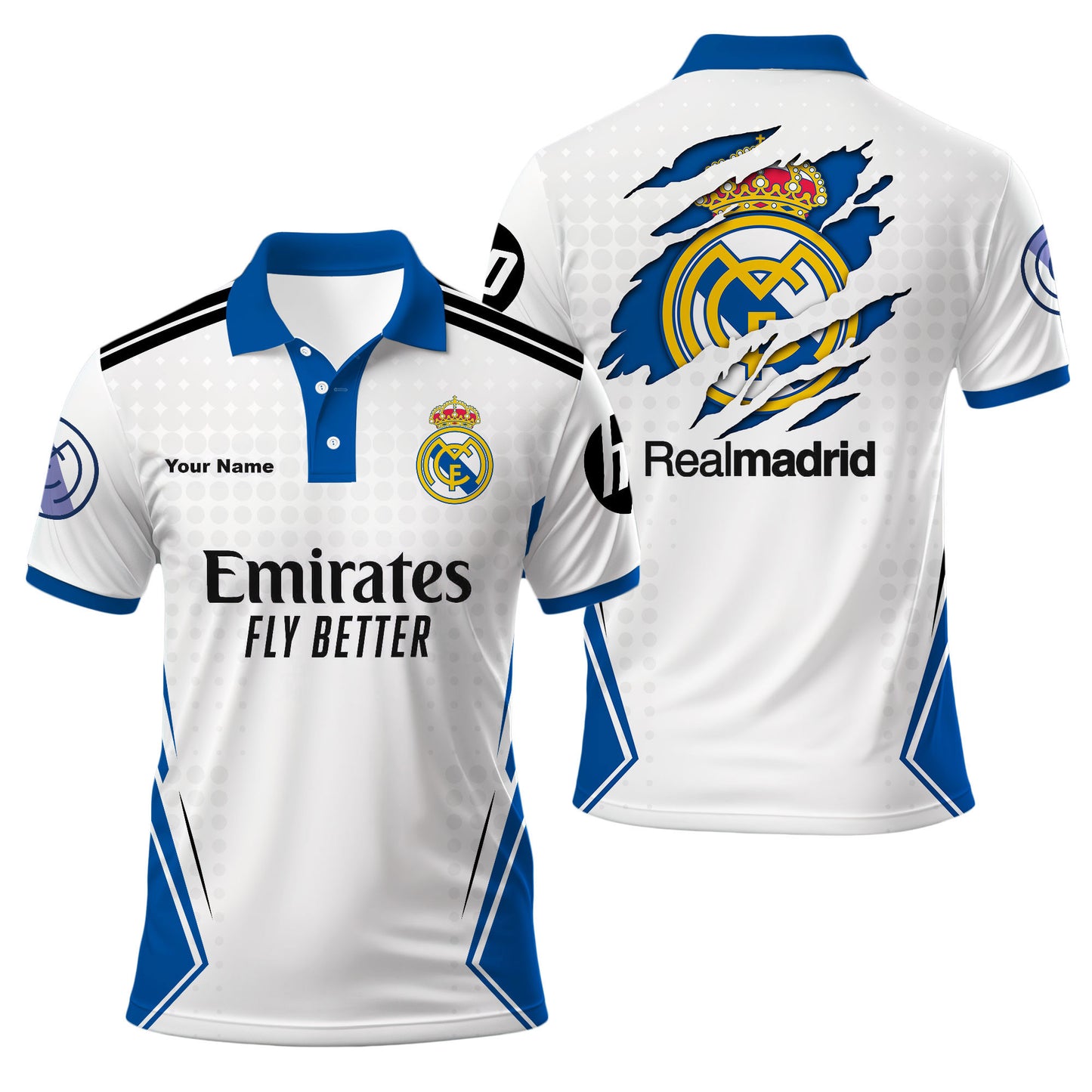 Personalized Real Madrid Q7 3D Full Printing Set , Real Madrid Q7 Shirt , Real Madrid Set , Zipper Polo, Hoodie , Short , Polo , hawaii