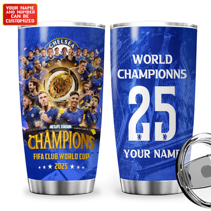 Personalized Chelsea Champions Stainless Tumbler 20oz 30oz Cup