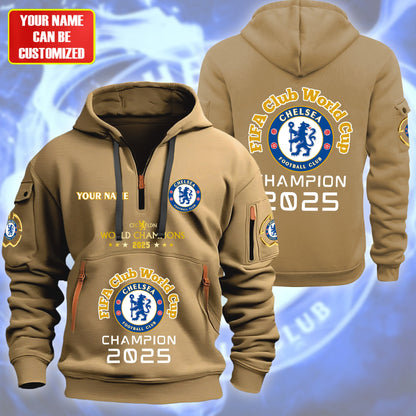 Personalized Chelsea Champions Zip-Hoodie Cotton Jacket