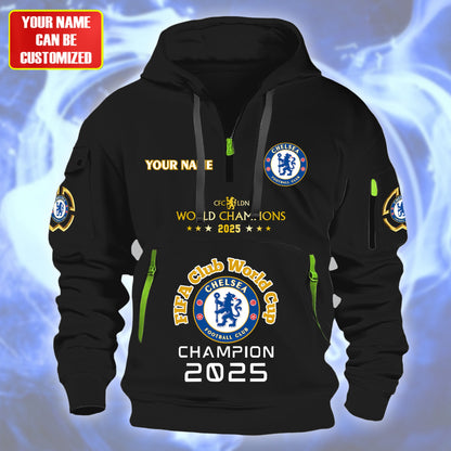 Personalized Chelsea Champions Zip-Hoodie Cotton Jacket