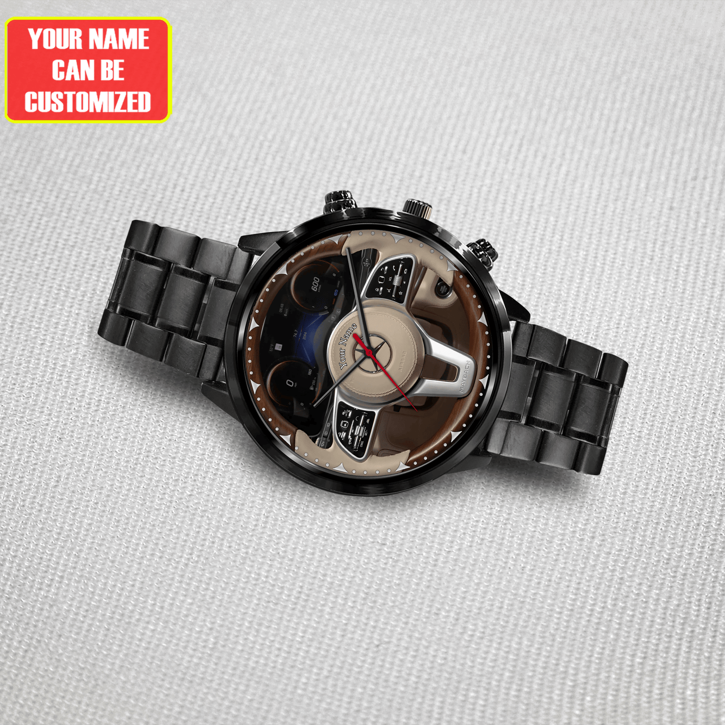 Personalized Merc Wooden Luxury Stainless Steel Watch